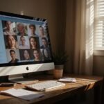 Chatten met webcamdames Een eenvoudige kamer met een computer en alledaagse spulletjes