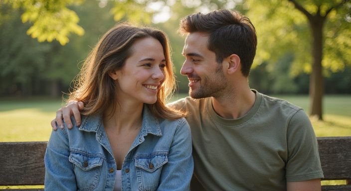 Twee vrienden genieten van een ontspannen moment in het park