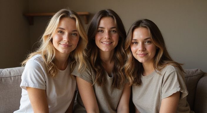 Een groep jonge vrouwen lacht ontspannen en zitten dicht bij elkaar