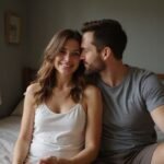 Sexcontact Antwerpen: Vind Snel en Discreet Erotische Ontmoetingen Een vrouw en man zitten intiem op een eenvoudig bed