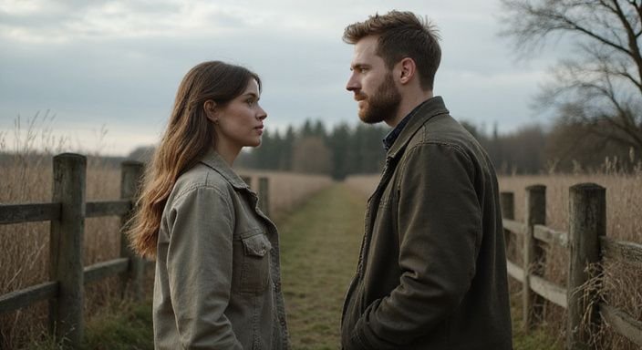 Een man en vrouw ontmoeten elkaar voor het eerst in een thicket