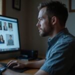 Een man ervaart spanning bij het navigeren door online datingsites