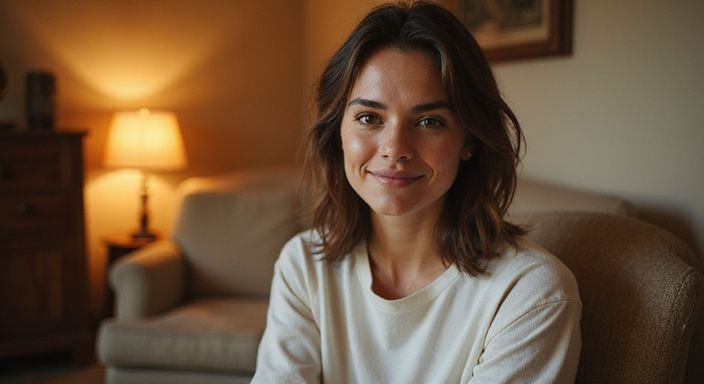 Een vrouw in haar dertiger jaren geniet van een ontspannen moment. Een vrouw in haar dertiger jaren geniet van een ontspannen moment.