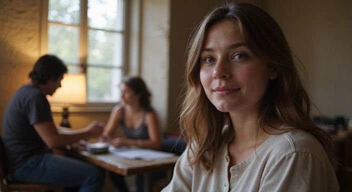 Twee vrouwen zitten verbonden in een persoonlijke en levendige interactie. Twee vrouwen zitten verbonden in een persoonlijke en levendige interactie