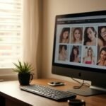 Snel en Gratis Sexcontact Antwerpen - Vind Jouw Erotisch Avontuur! Een persoon bekijkt advertenties voor intieme diensten op een bureau