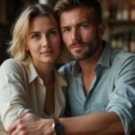 Een vrouw en man delen een intiem moment aan de bar