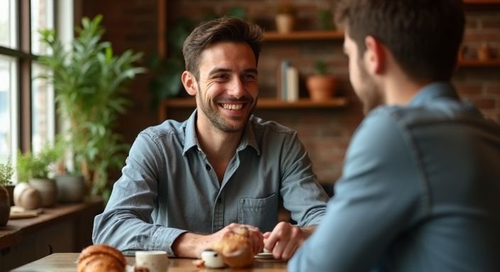 Een transgenderpersoon geniet van een intiem moment met hun date.