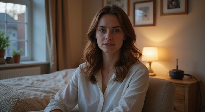 Een vrouw in een comfortabele stoel spreekt zelfverzekerd in het Nederlands