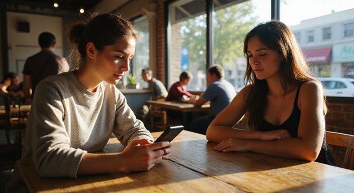 Twee vrouwen bespreken datingveiligheid in een gezellige koffiebar. Twee vrouwen bespreken transgender dating in een gezellige koffiebar.